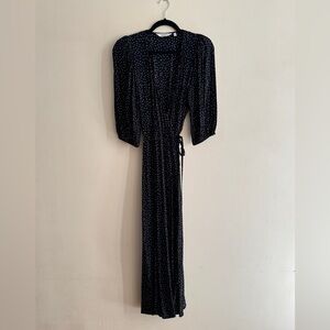 & OTHER STORIES BLACK POLKA DOT WRAP DRESS